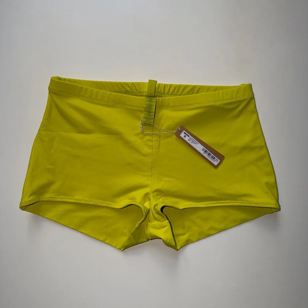 SKIMS Recycled Swim Cut Out Mid Waist Boyshort BB-CKY-3660 Citrus (Neon Lime) XS